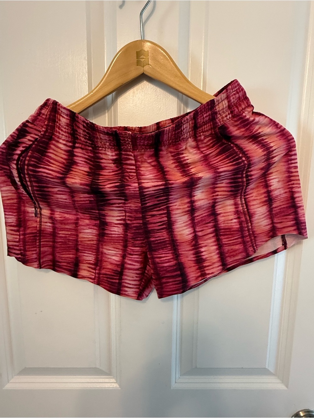 Athleta Girls Magenta Tie-Dye Running Shorts